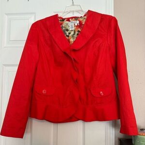 Coldwater Creek orange lined blazer jacket size large